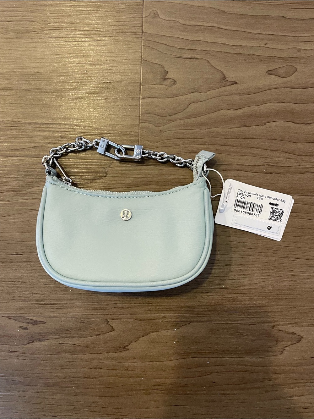 lululemon athletica Nano Shoulder Bag in Light Blue with Silver Chain